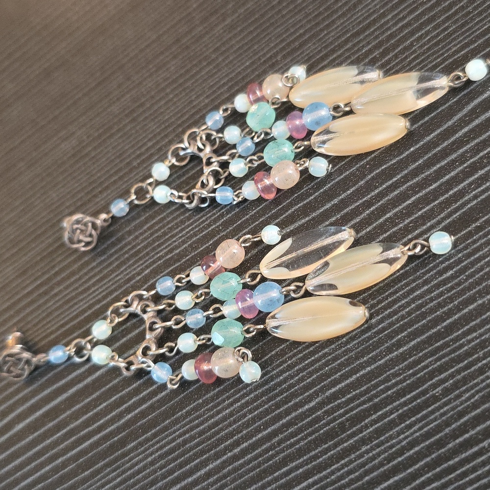 Glass Celtic Knots Multicolor Chandelier Earrings